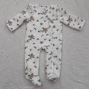 Shabby Chic Floral Button Up Footie Pajamas